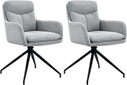 Set van 2 eetkamerstoelen Somers stof licht grijs hellgrau