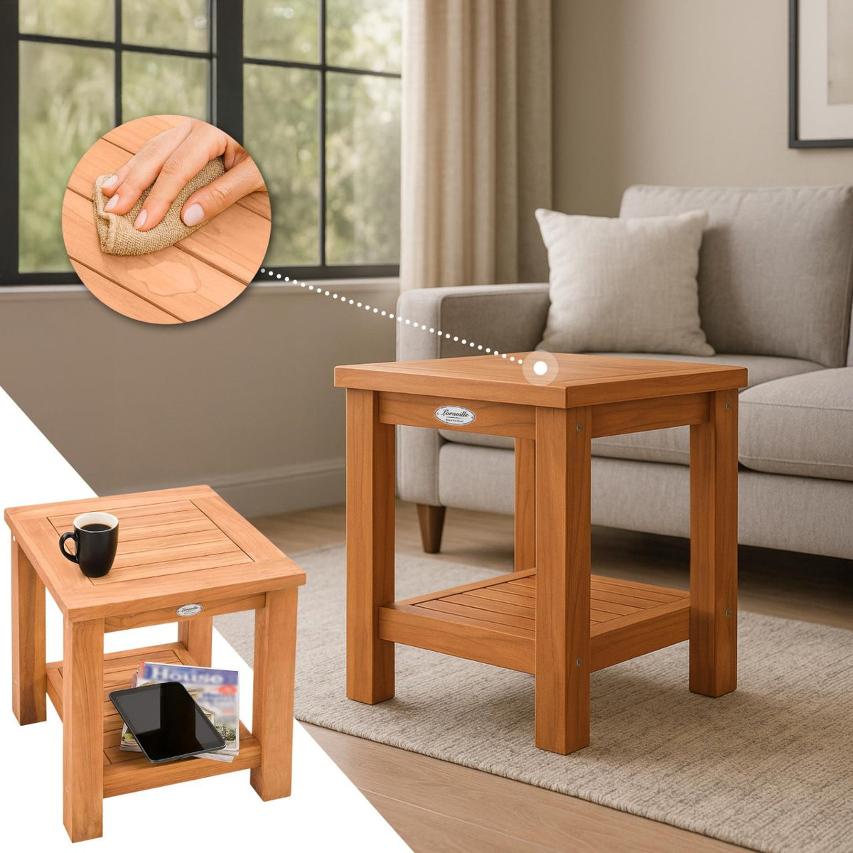 Bijzettafel Keaton teak teak