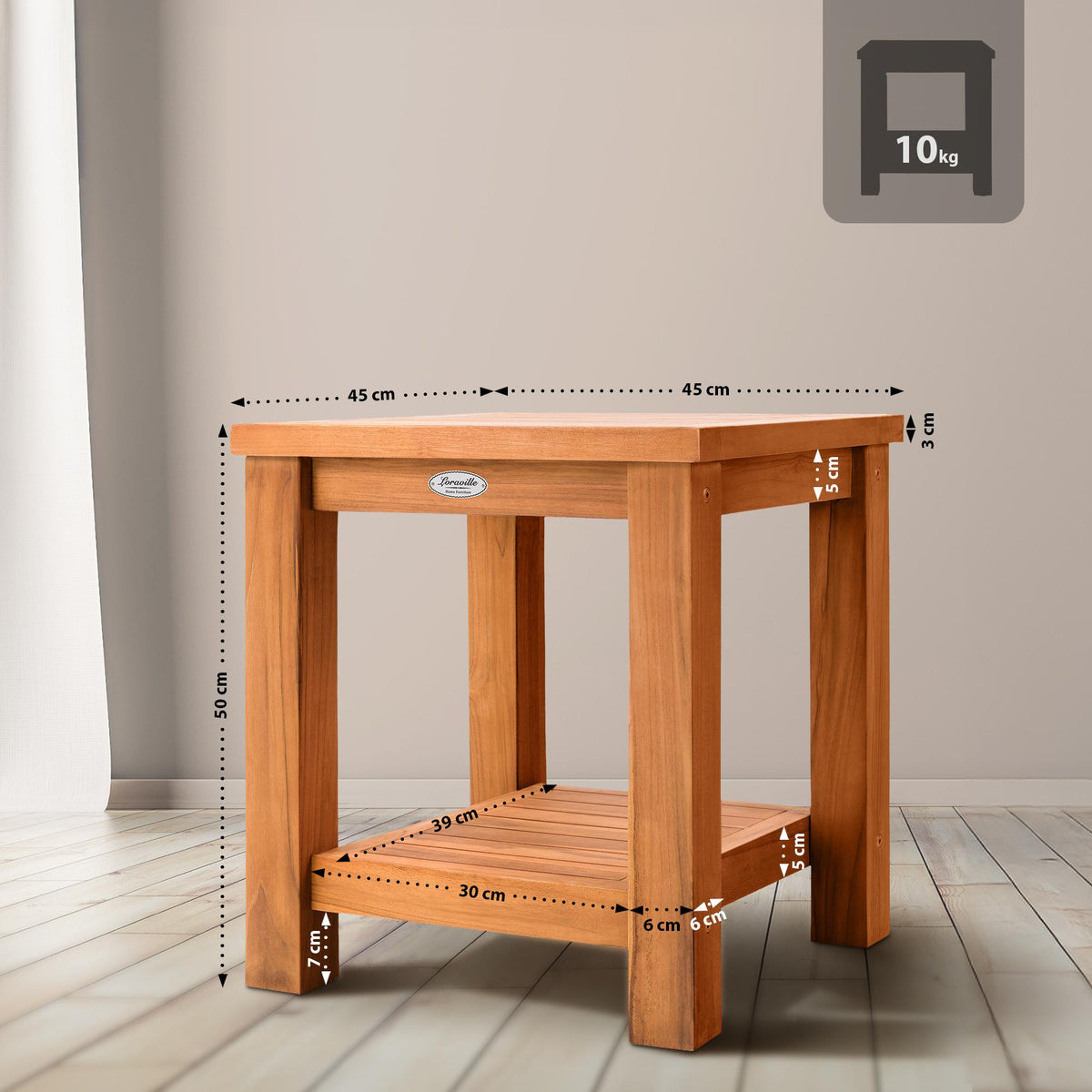 Bijzettafel Keaton teak teak
