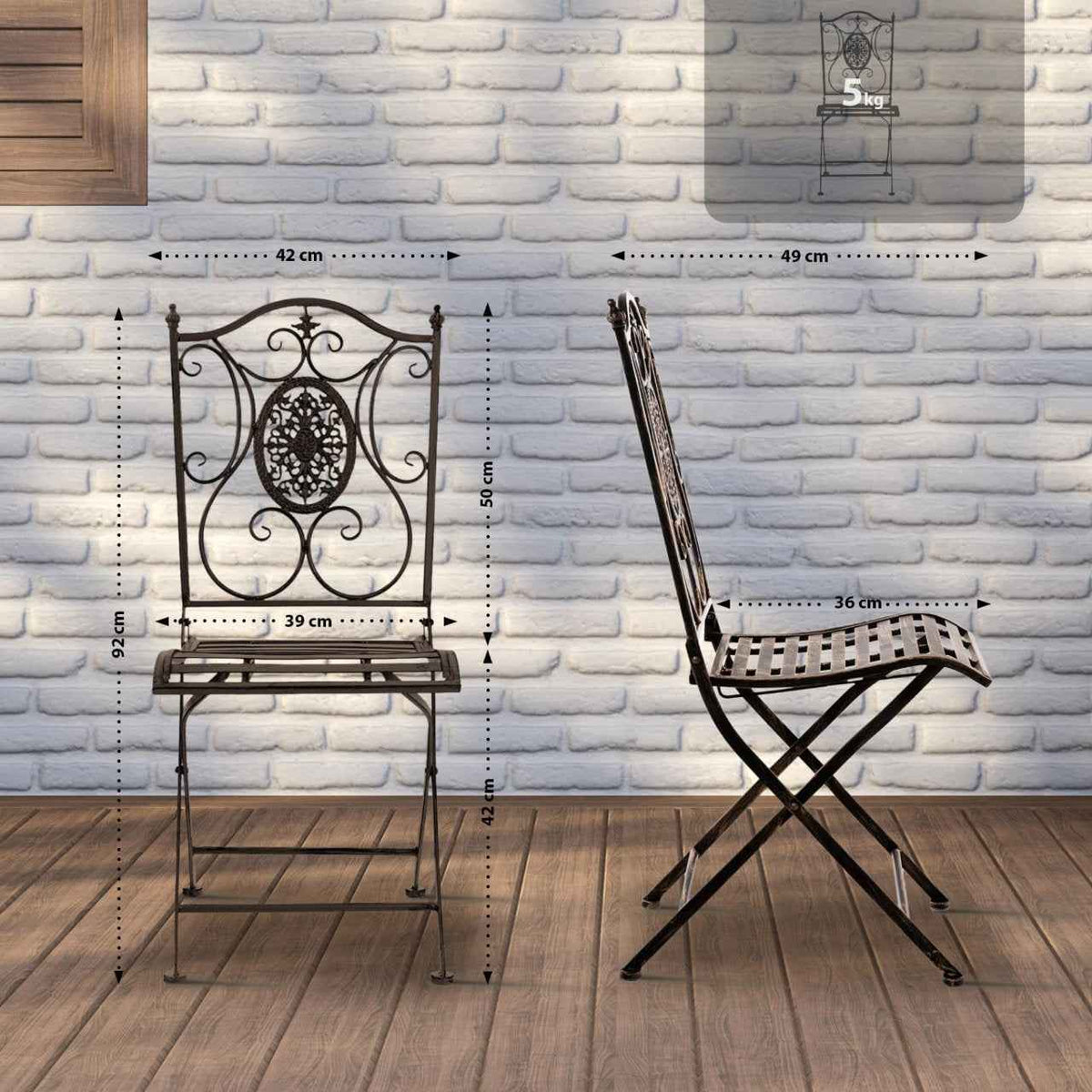 Set van 2 tuinstoelen Sibell bronzen bronze
