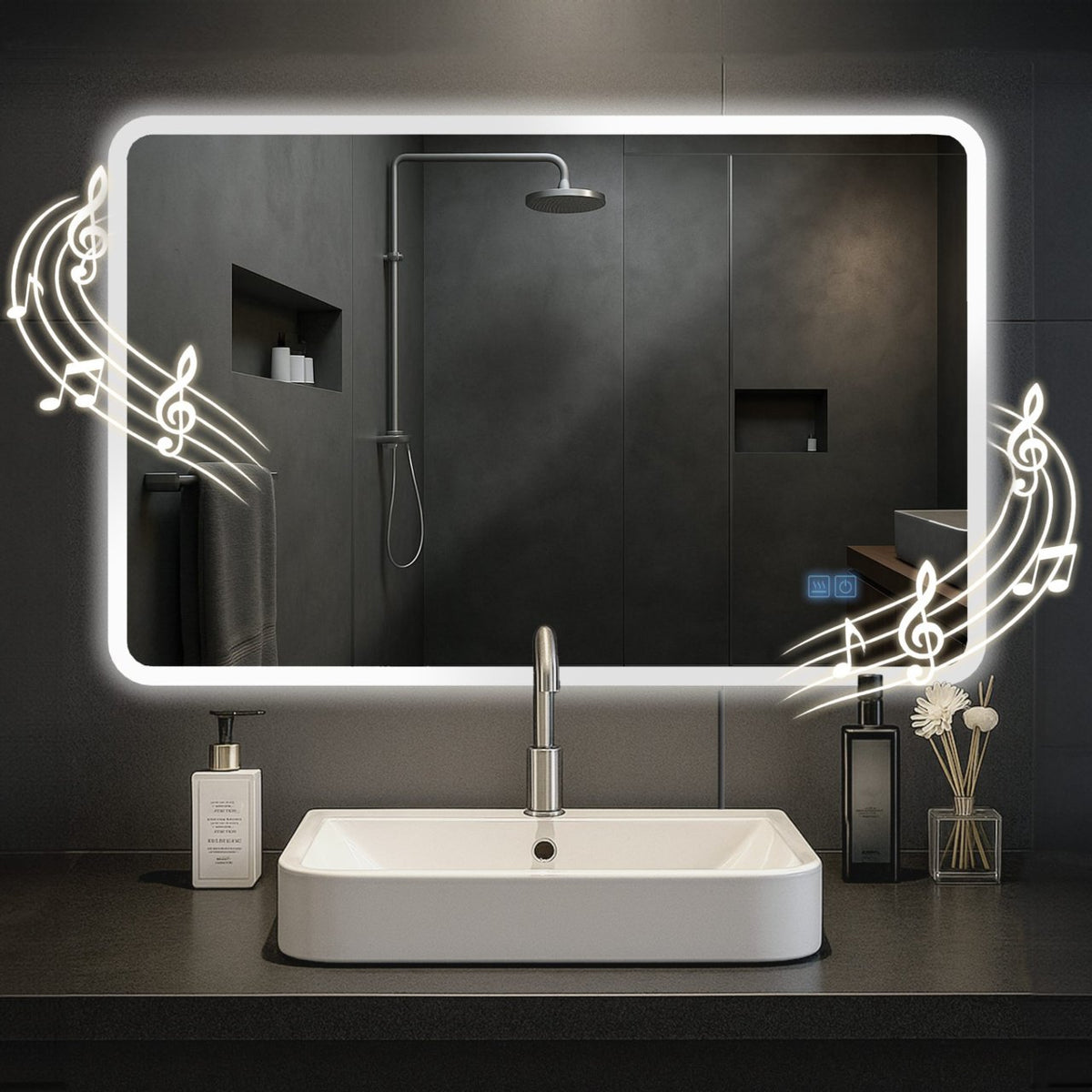 Badkamerspiegel Jericho met Bluetooth 70x100 cm klarglas