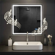 Badkamerspiegel Jaffrey met Bluetooth 80x80 cm klarglas
