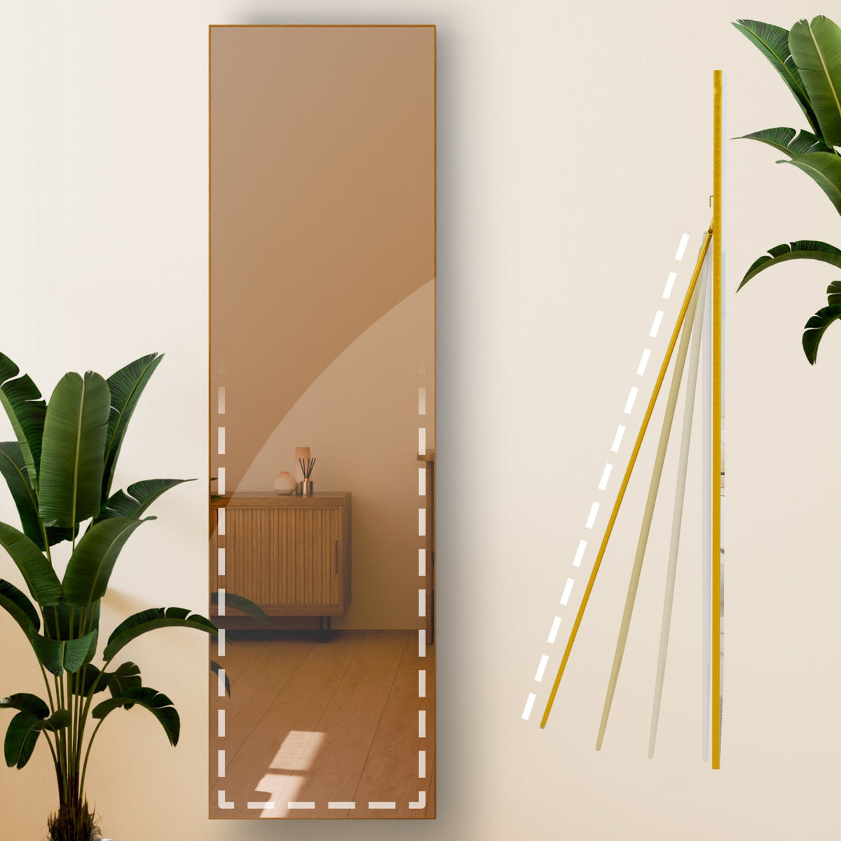 Spiegel Benicia 140x40 cm gold glanz
