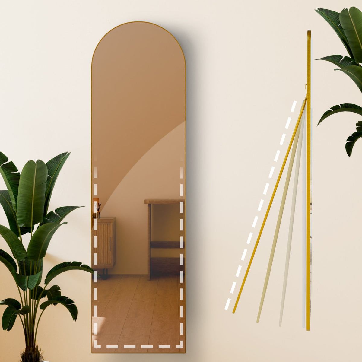 Spiegel Moline 140x40 cm gold glanz