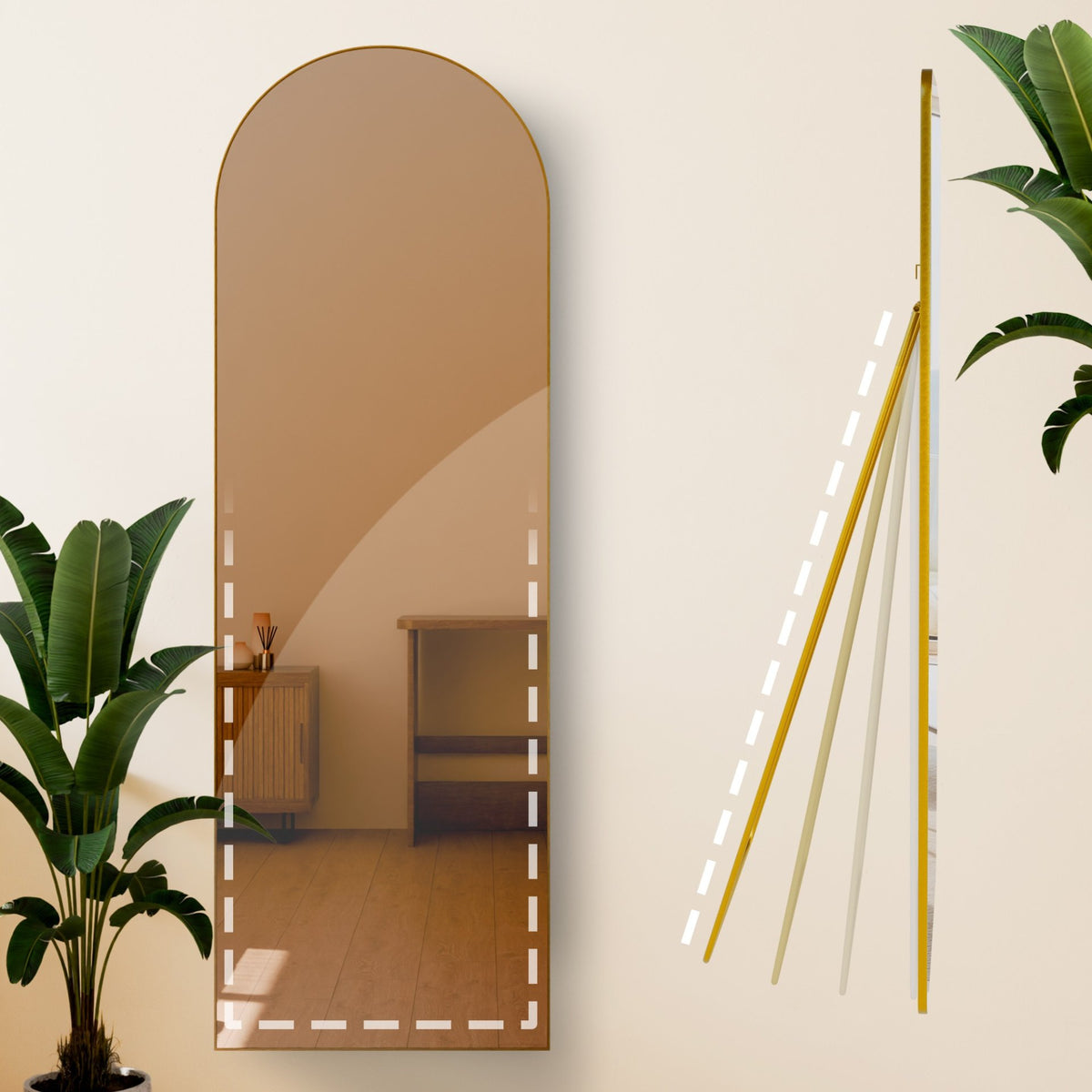 Spiegel Moline 150x50 cm gold glanz