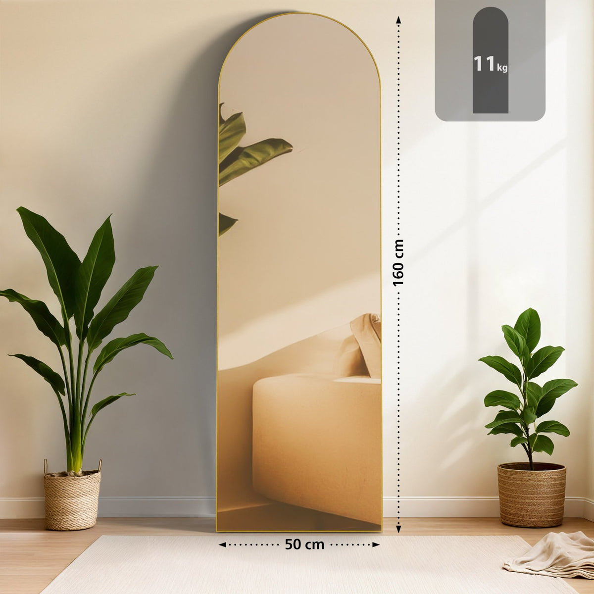 Spiegel Moline 160x50 cm gold glanz