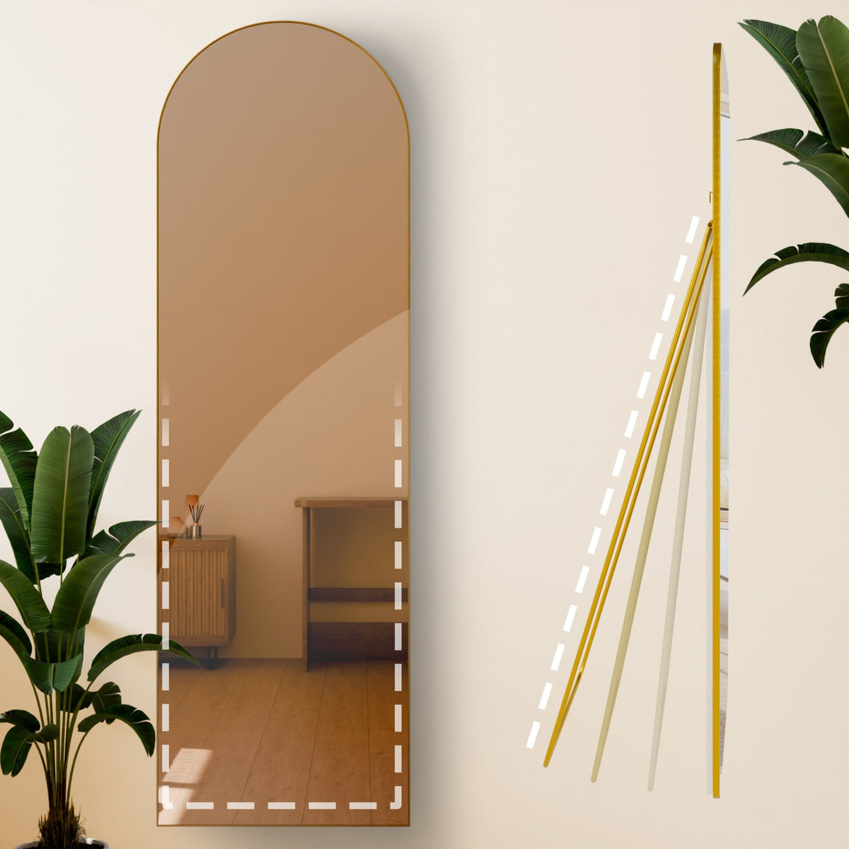 Spiegel Moline 160x50 cm gold glanz