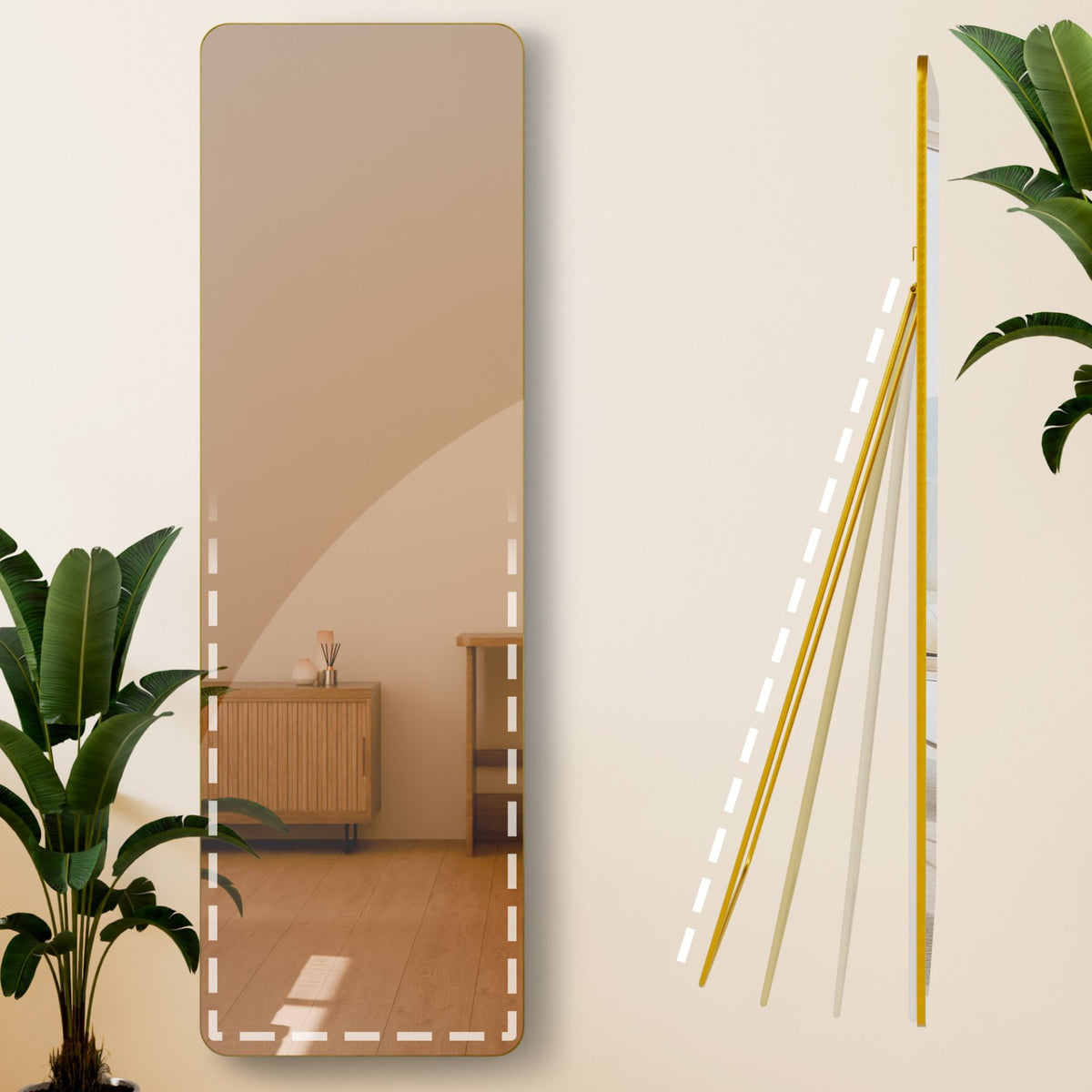 Spiegel Gurnee goudglans,160x50 cm gold glanz