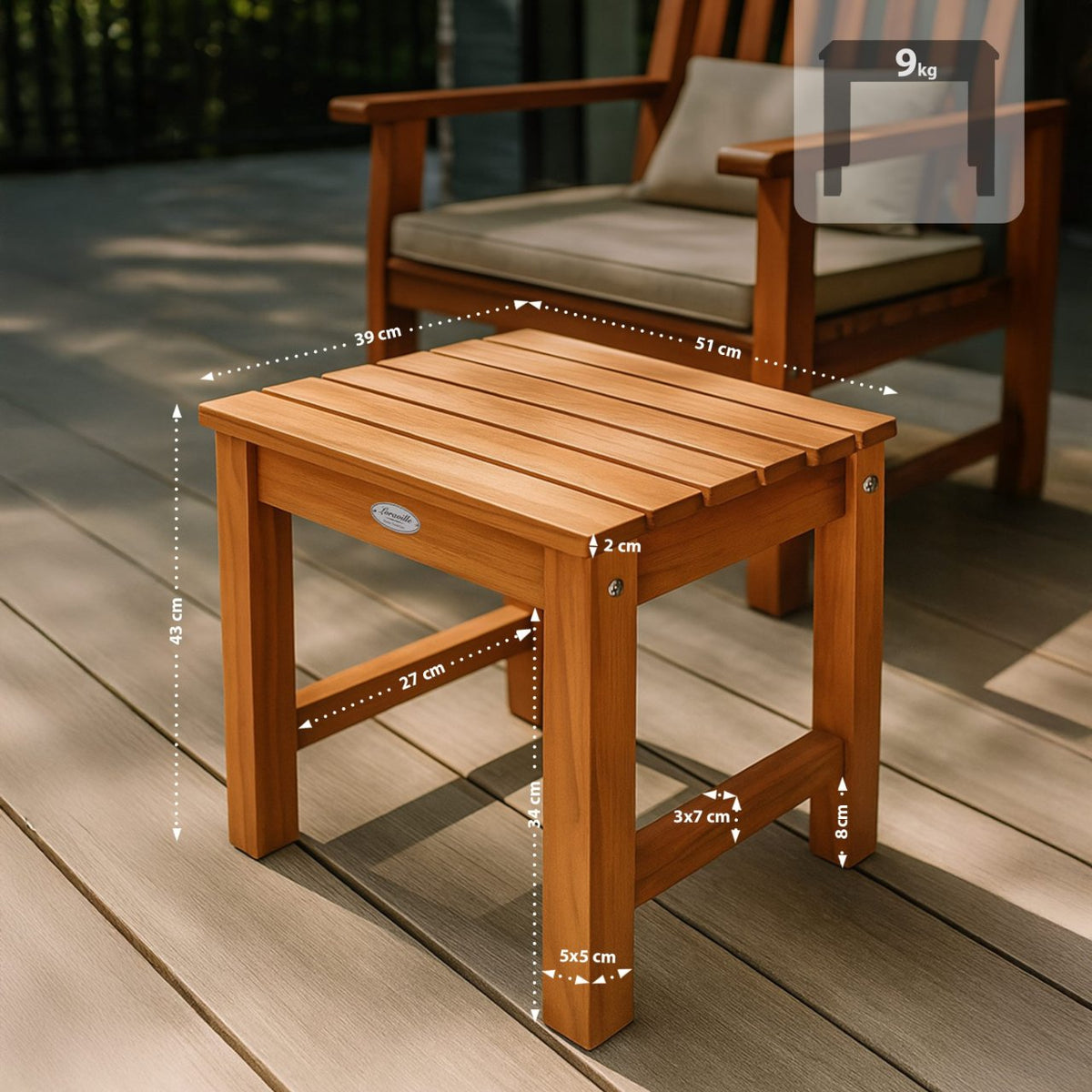 Bijzettafel Frankton teak teak