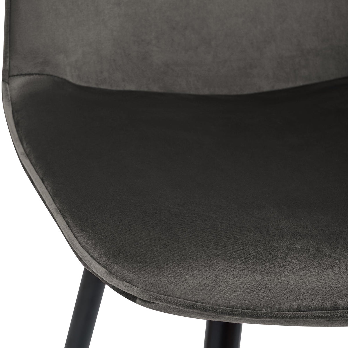 Set van 4 eetkamerstoelen Maryam antraciet,Fluweel anthrazit