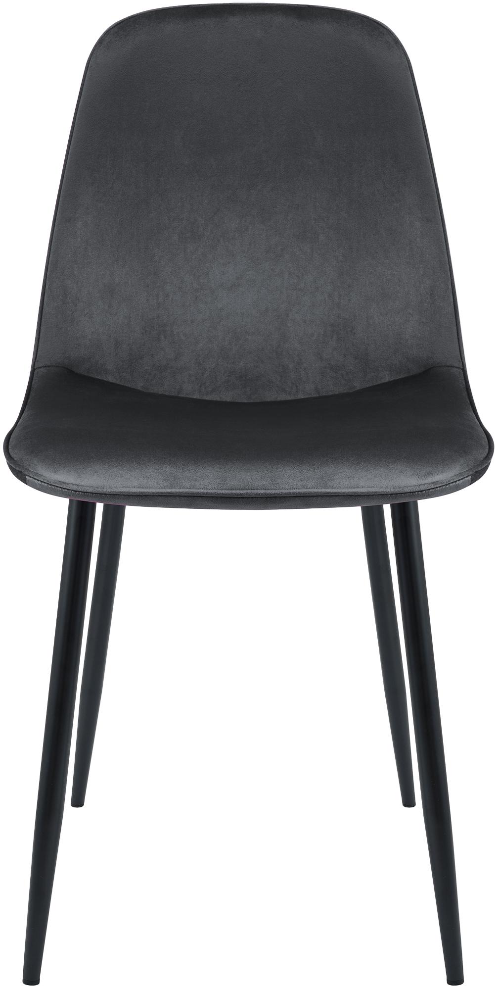 Set van 4 eetkamerstoelen Maryam donkergrijs,Fluweel dunkelgrau