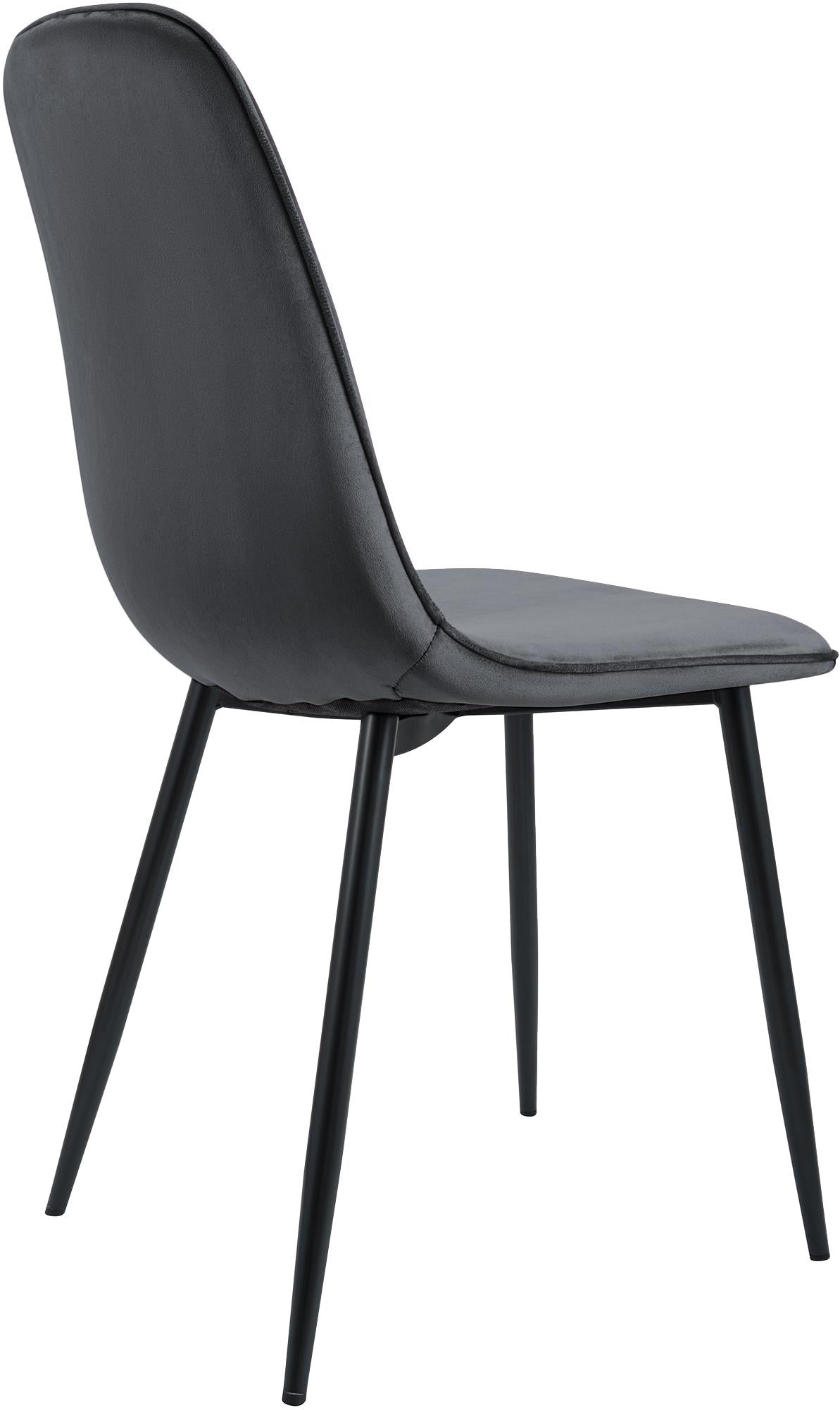 Set van 4 eetkamerstoelen Maryam donkergrijs,Fluweel dunkelgrau