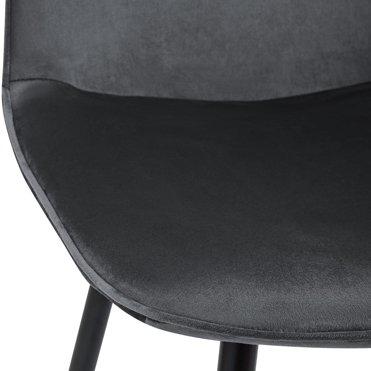 Set van 4 eetkamerstoelen Maryam donkergrijs,Fluweel dunkelgrau