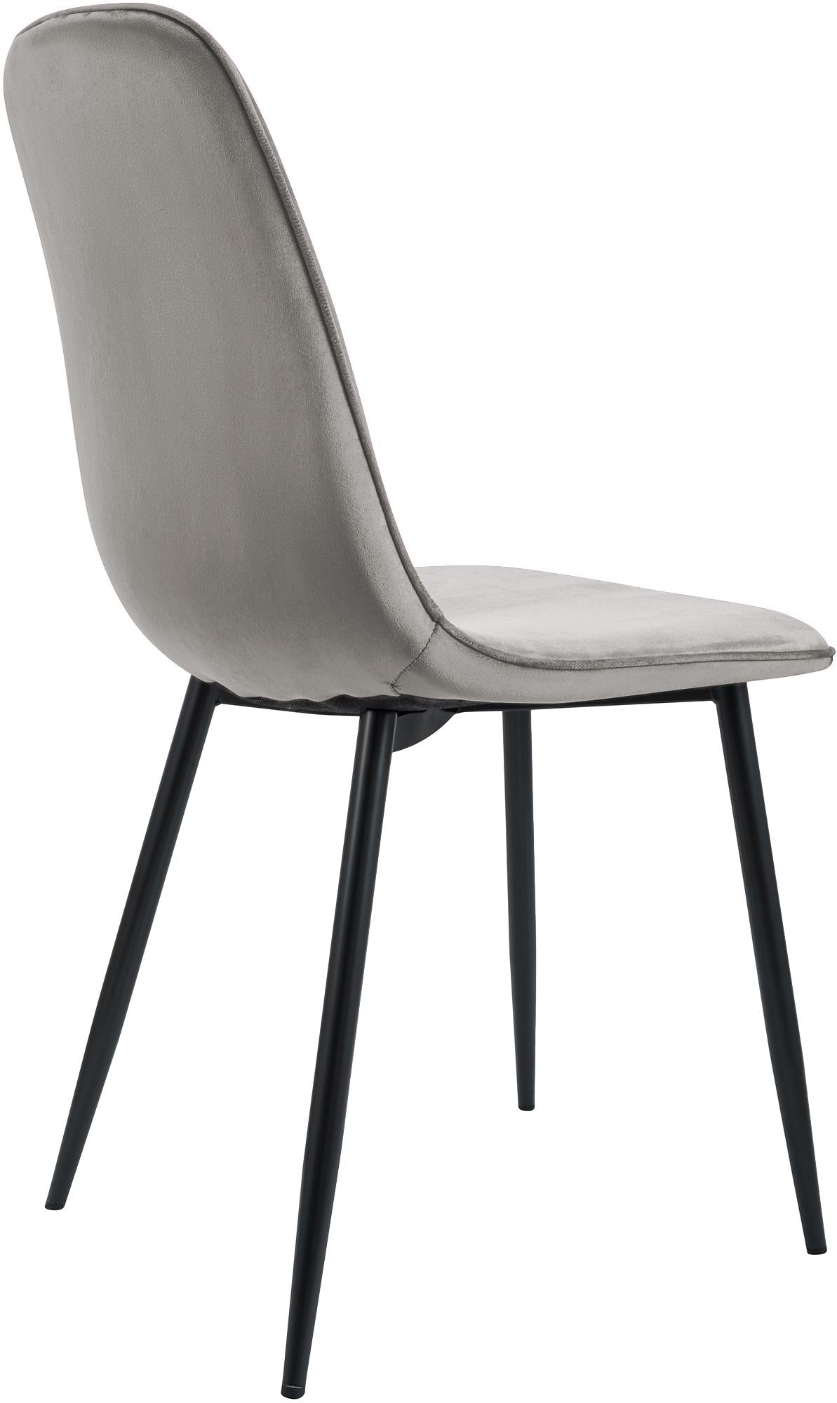 Set van 4 eetkamerstoelen Maryam licht grijs,Fluweel hellgrau