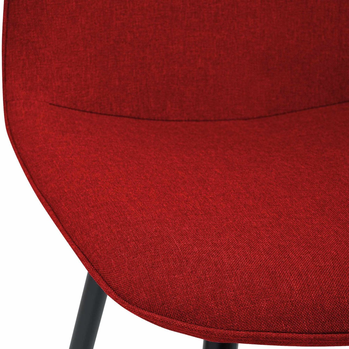 Set van 4 eetkamerstoelen Maryam rood,Stof rot