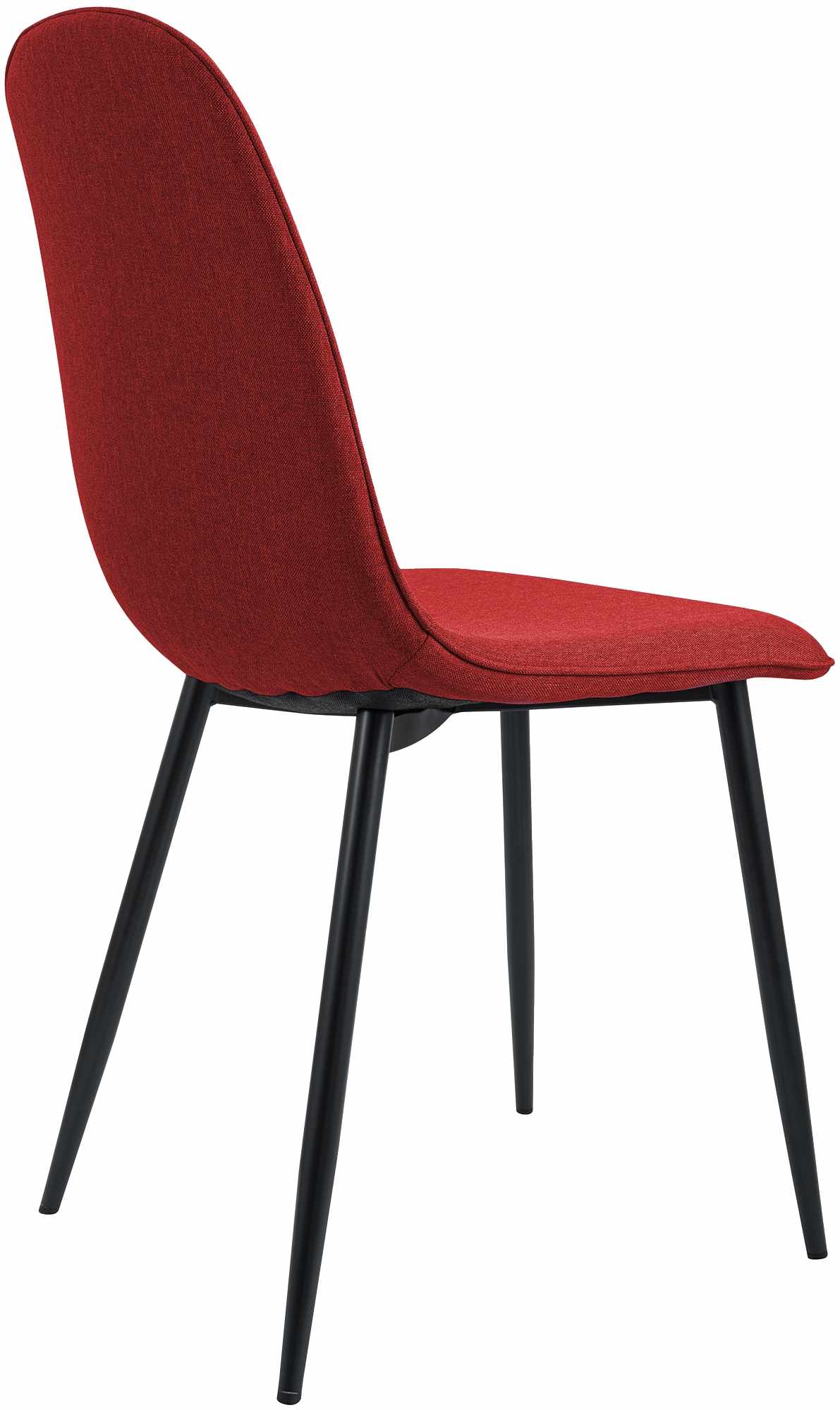 Set van 4 eetkamerstoelen Maryam rood,Stof rot