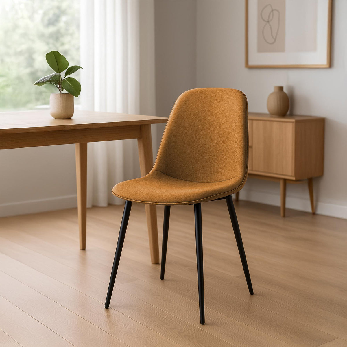 Set van 4 eetkamerstoelen Maryam oranje,Stof orange