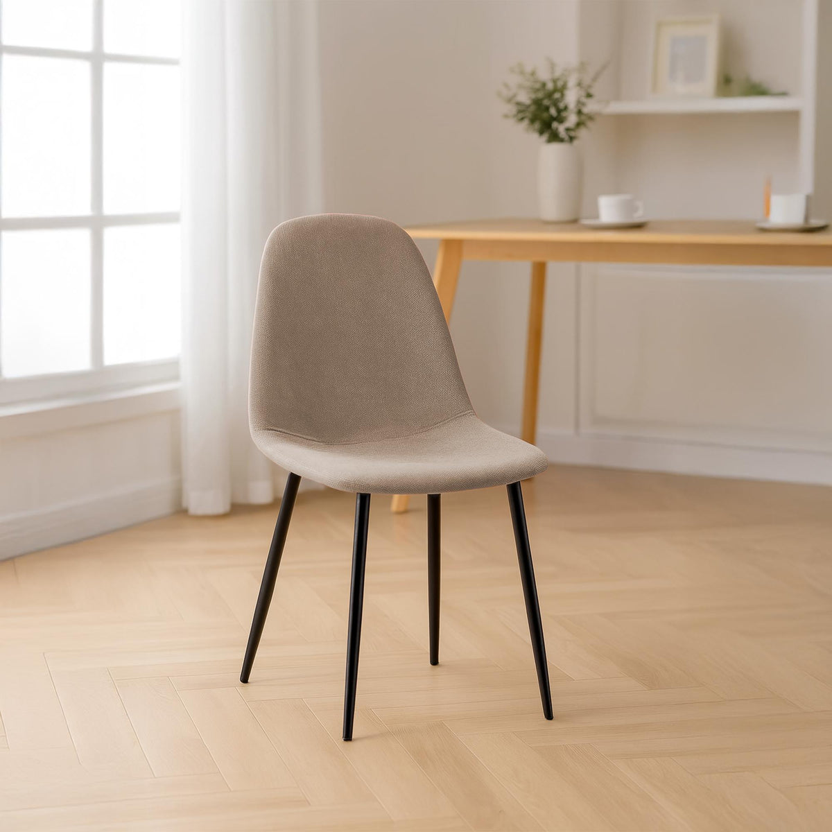 Eetkamerstoel Napier creme,Stof creme