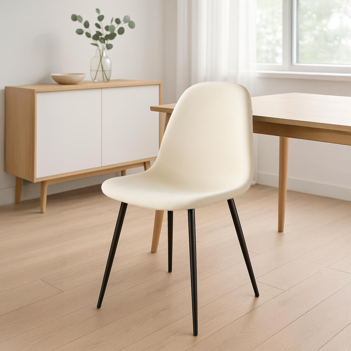 Eetkamerstoel Napier creme,Fluweel creme