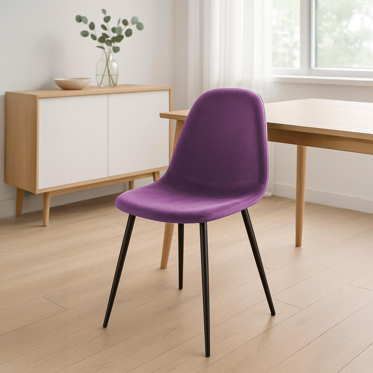 Eetkamerstoel Napier purper,Fluweel lila