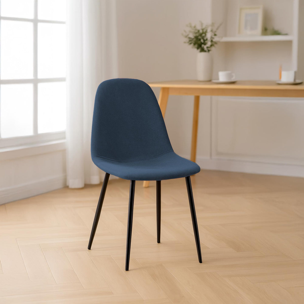 Eetkamerstoel Napier donkerblauw,Stof dunkelblau
