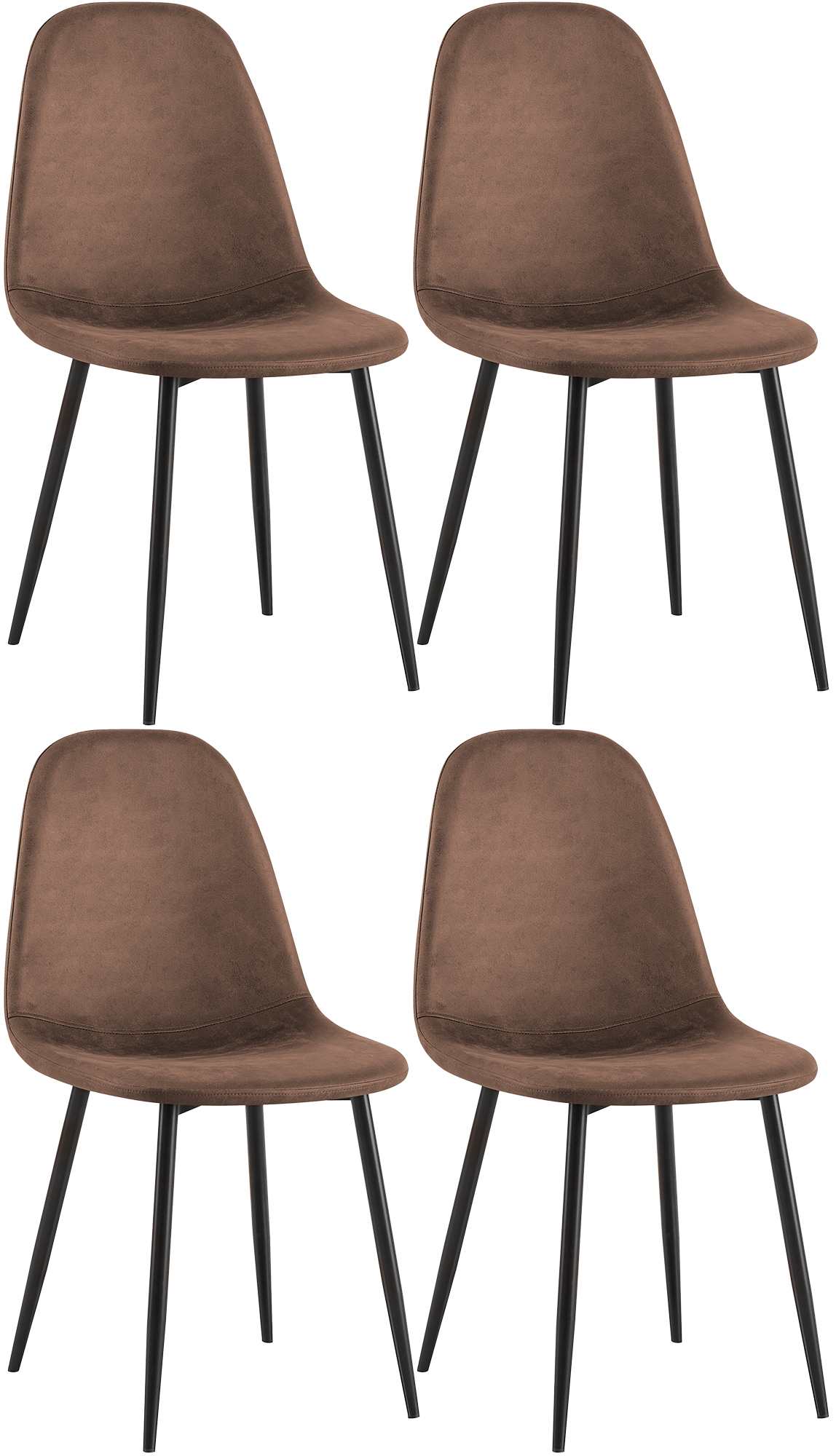 Set van 4 Napier eetkamerstoelen bruin,Kunstleer braun