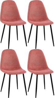 Set van 4 Napier eetkamerstoelen oranje,Stof orange