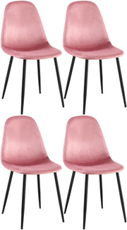 Set van 4 Napier eetkamerstoelen roze,Fluweel pink