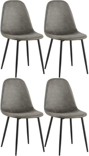 Set van 4 Napier eetkamerstoelen donkergrijs,Kunstleer dunkelgrau