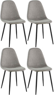 Set van 4 Napier eetkamerstoelen licht grijs,Stof hellgrau