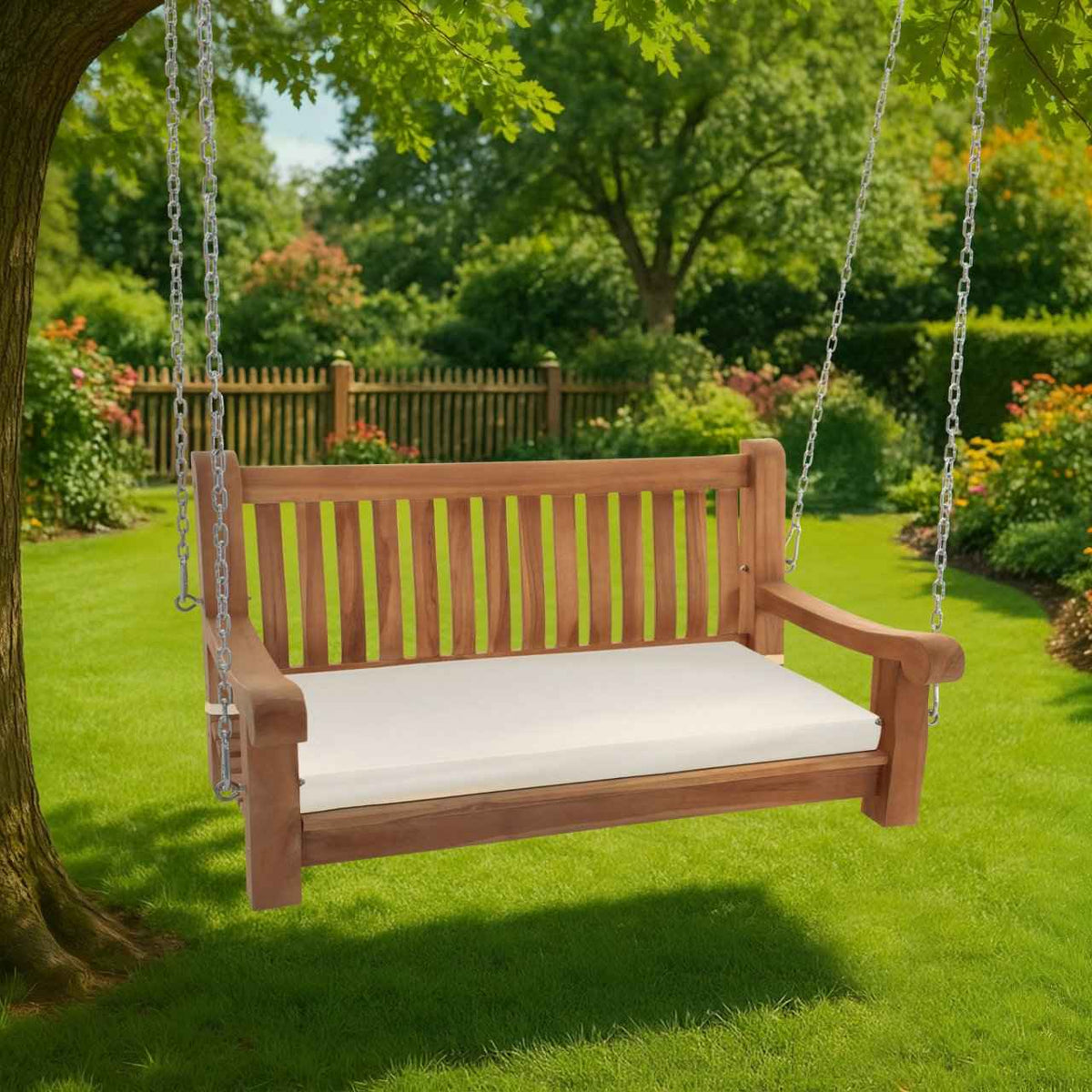 Schommelbank Joyce met zitkussen creme,106x48x8 cm creme