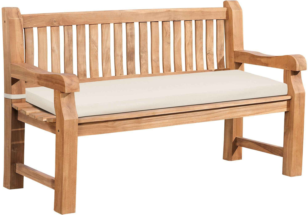 Tuinbank Teakhout Jackson met Zitkussen creme,136x48x8 cm creme