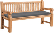 Teakbank Daxon mit Sitzkissen 180 cm dunkelgrau