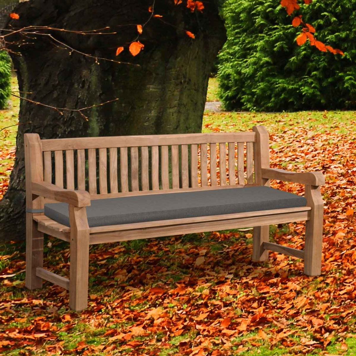 Tuinbank Teakhout Jackson met Zitkussen donkergrijs,166x48x8 cm dunkelgrau