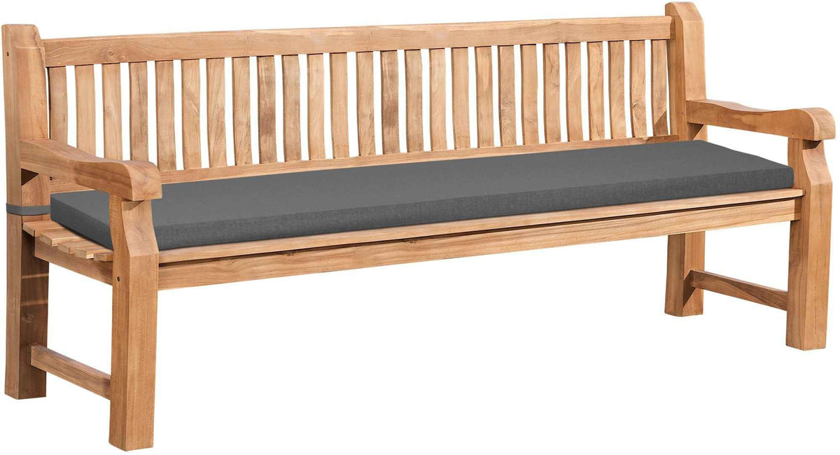 Teakbank Daxon mit Sitzkissen 220 cm dunkelgrau