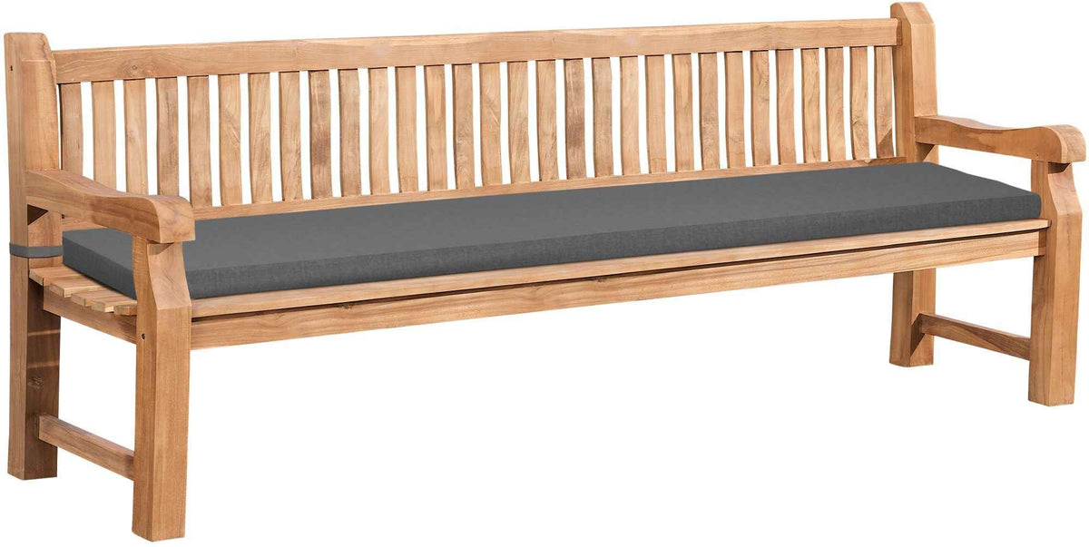 Teakbank Daxon mit Sitzkissen 240 cm dunkelgrau
