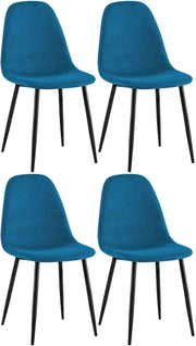 Set van 4 Napier eetkamerstoelen blauw,Stof blau