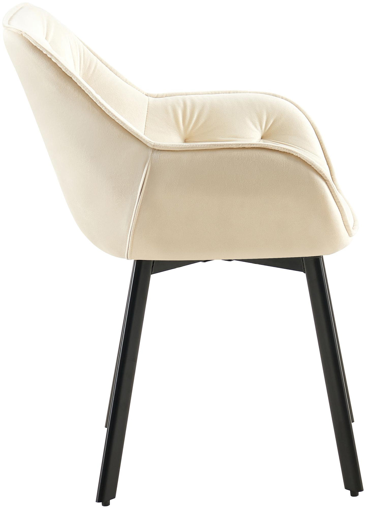 Set van 2 eetkamerstoelen Antigo Fluweel creme creme