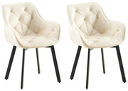 Set van 2 eetkamerstoelen Antigo Fluweel creme creme