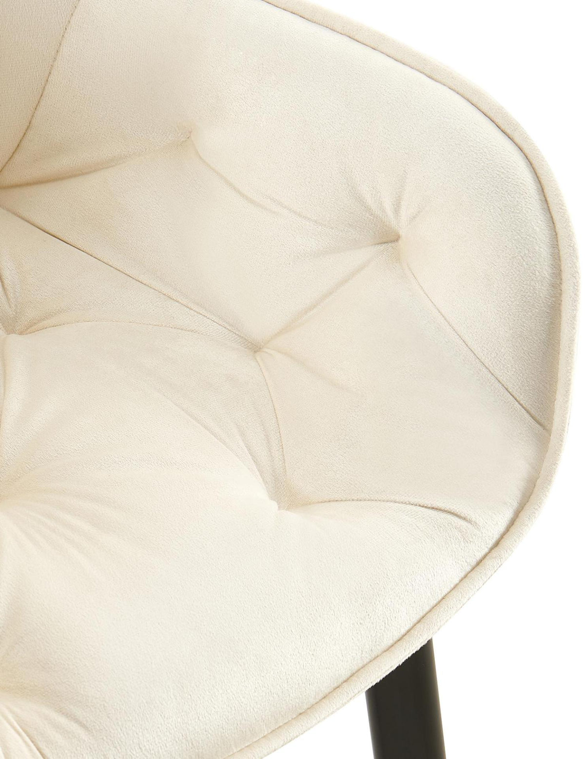 Set van 2 eetkamerstoelen Antigo Fluweel creme creme