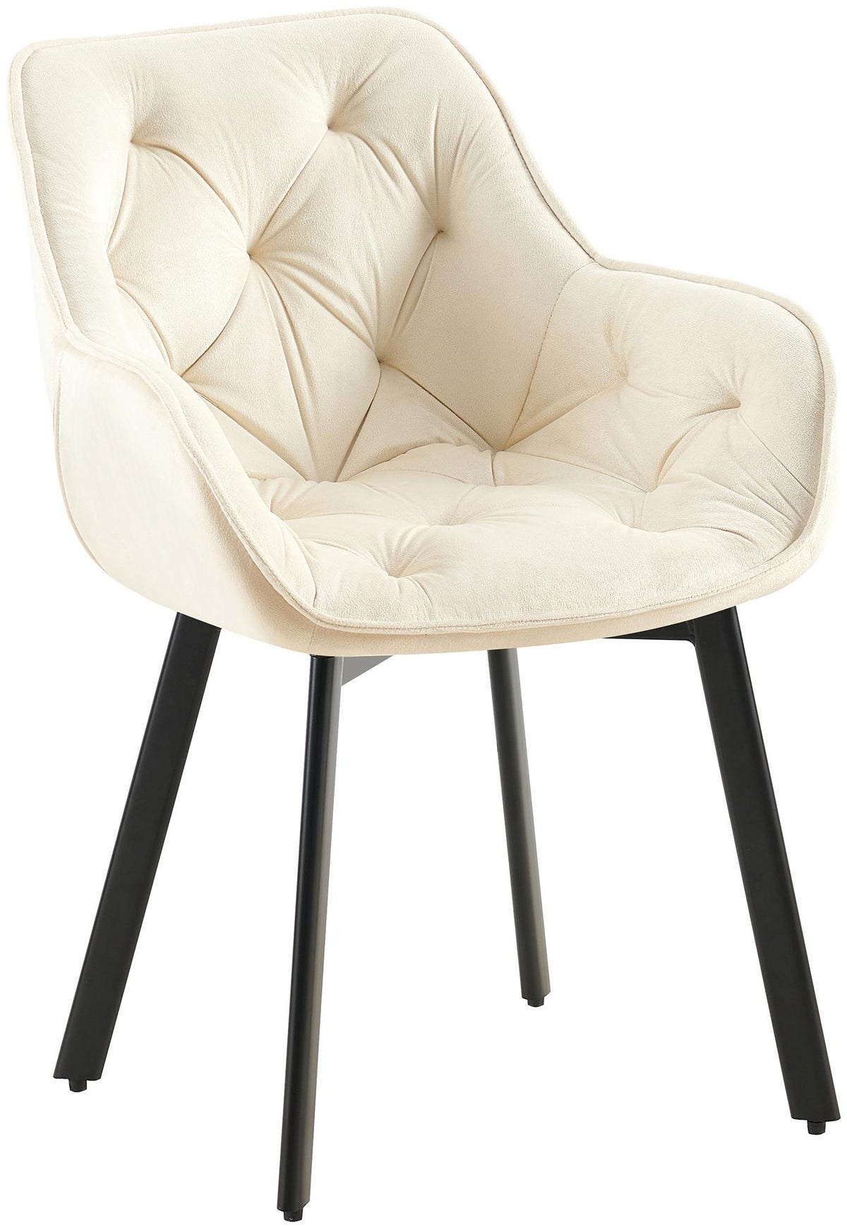 Set van 2 eetkamerstoelen Antigo Fluweel creme creme