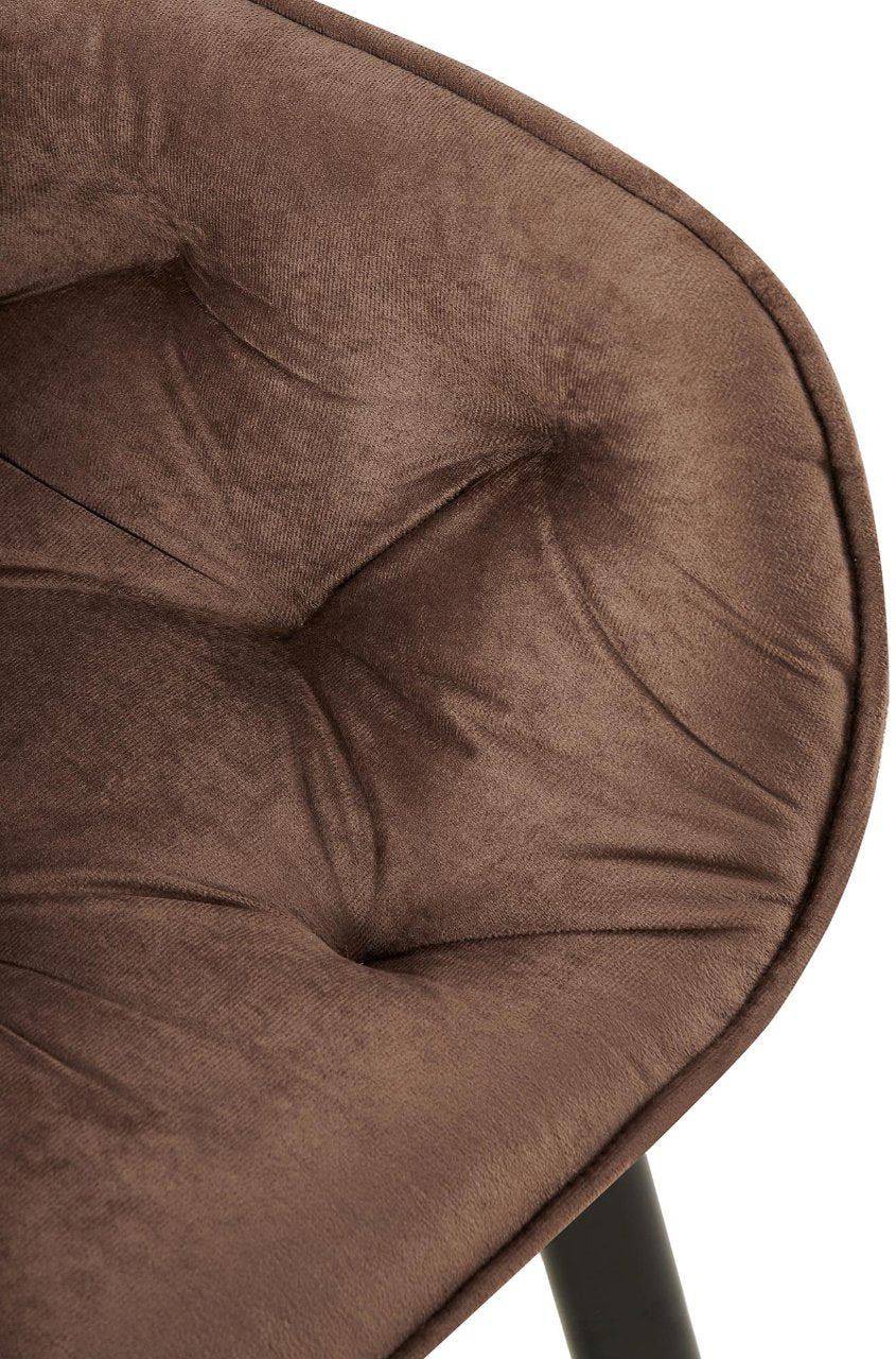 Set van 2 eetkamerstoelen Antigo Fluweel bruin braun