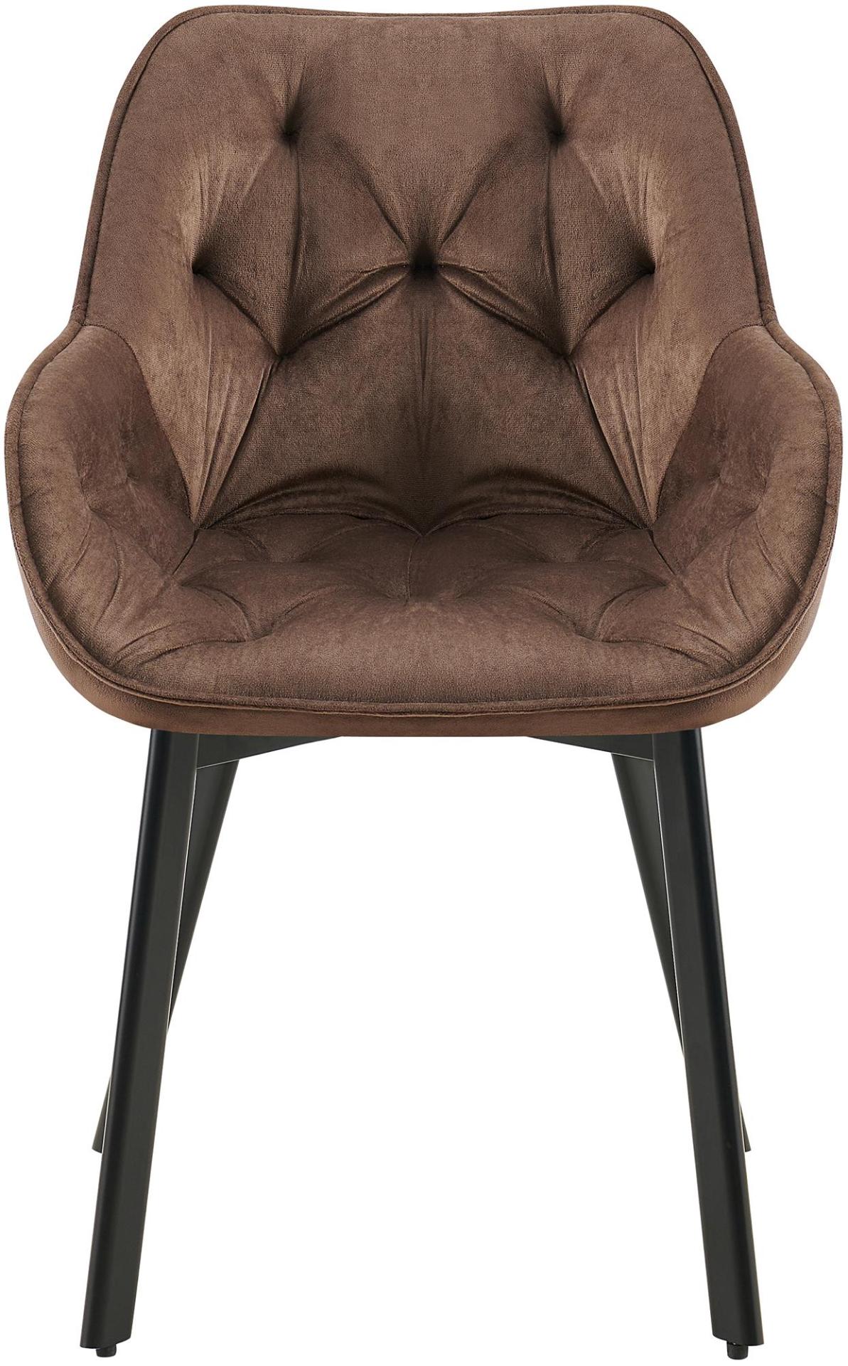 Set van 2 eetkamerstoelen Antigo Fluweel bruin braun