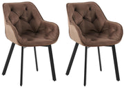 Set van 2 eetkamerstoelen Antigo Fluweel bruin braun