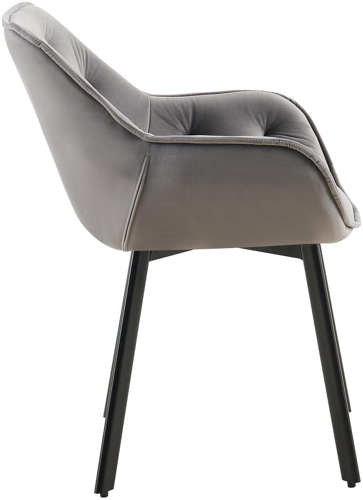 Set van 2 eetkamerstoelen Antigo Fluweel donkergrijs dunkelgrau