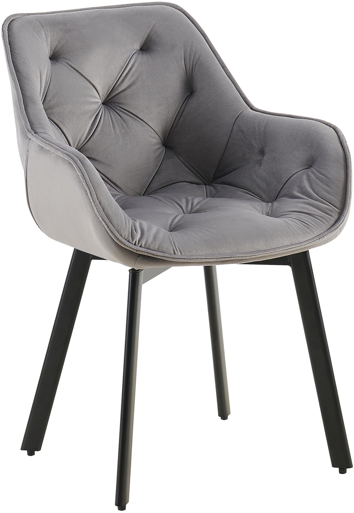 Set van 2 eetkamerstoelen Antigo Fluweel donkergrijs dunkelgrau