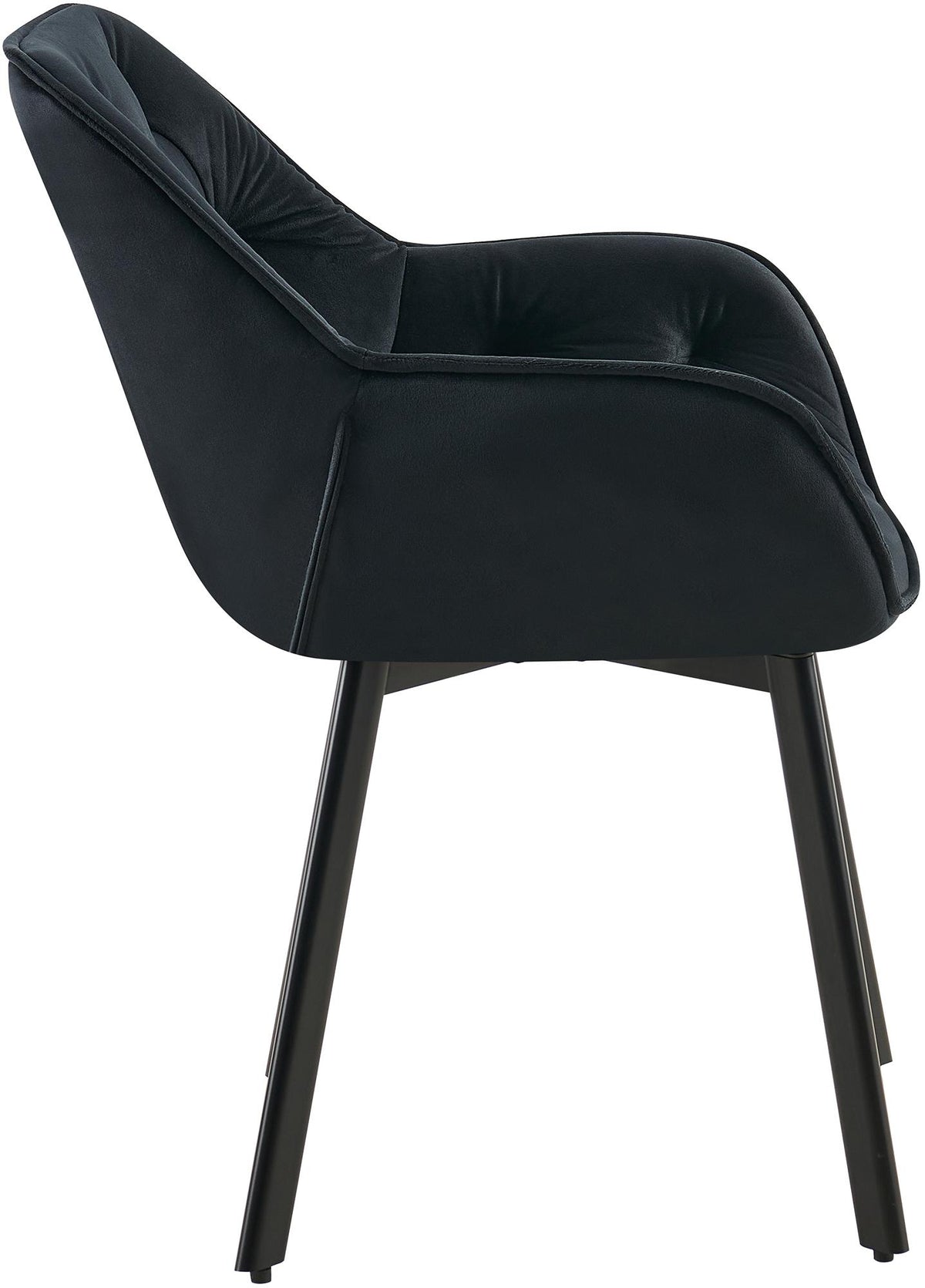 Set van 2 eetkamerstoelen Antigo Fluweel zwart schwarz