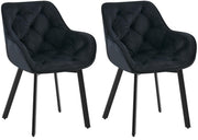 Set van 2 eetkamerstoelen Antigo Fluweel zwart schwarz