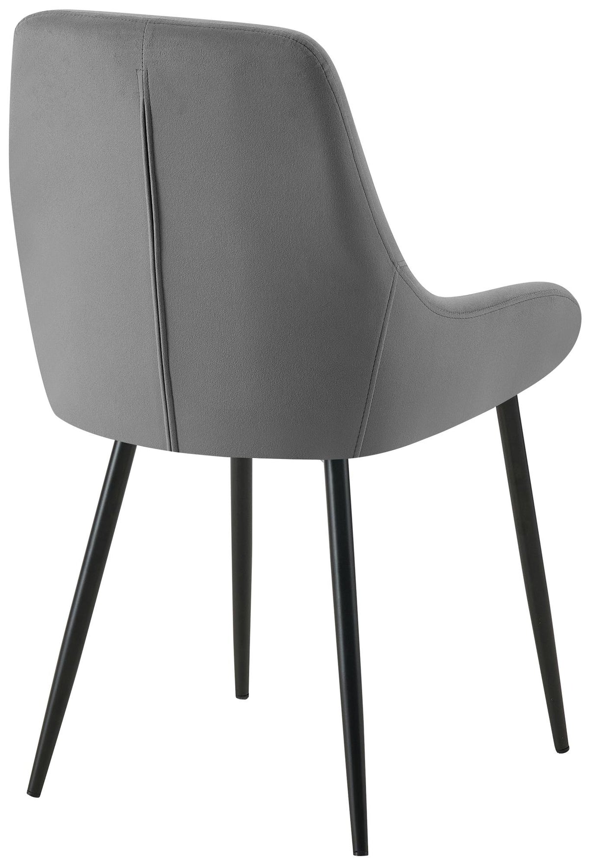 Set van 2 eetkamerstoelen Elmira donkergrijs,Metaal mat zwart dunkelgrau