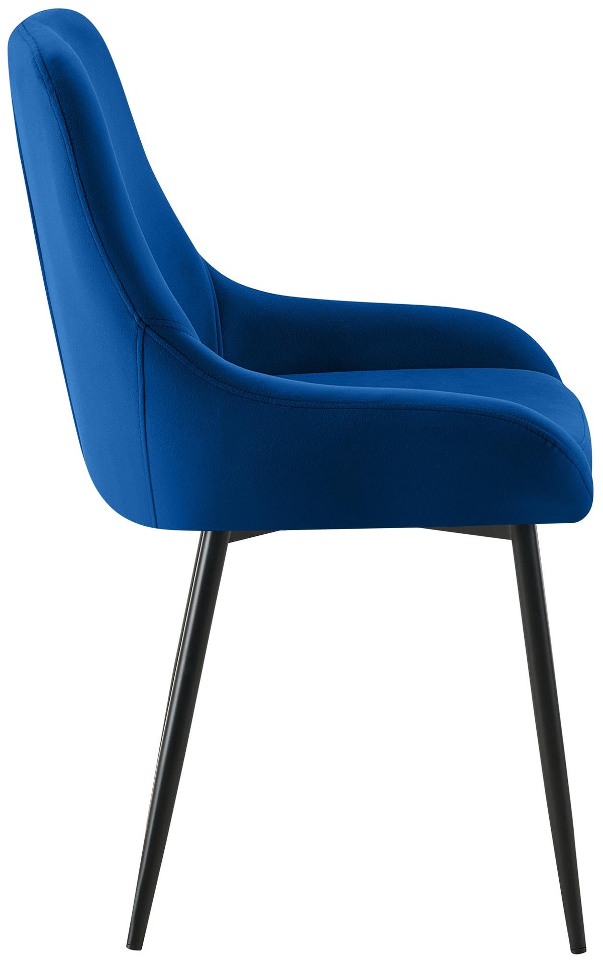 Set van 2 eetkamerstoelen Elmira donkerblauw,Metaal mat zwart dunkelblau